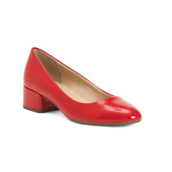 DUNE LONDON Red Leather Almond Toe Pumps - Picture 1 of 2